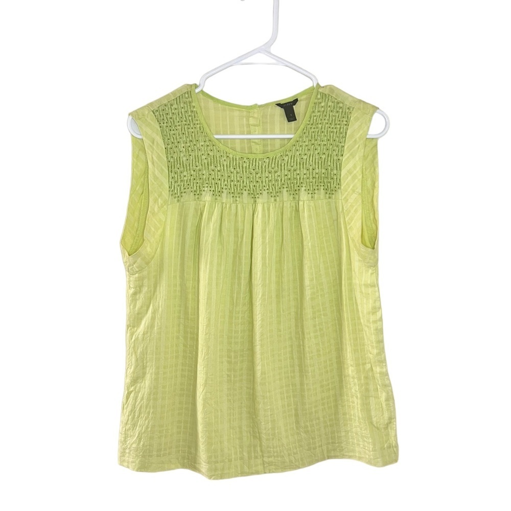 J. Crew Lime Green Eyelet Tank Size 8